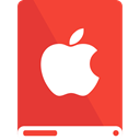red, White, drive, Apple Icon