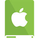 Apple, White, Lg, drive YellowGreen icon