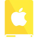 drive, Apple, yellow, White Icon