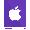 Apple, drive, White, Dp SlateBlue icon
