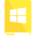 windows, yellow, White, drive Icon