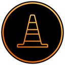 film, program, cone, App, video, Vlc, player Black icon