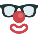 Glasses, Clown, Human, Mask, Man, Avatar, Face Black icon