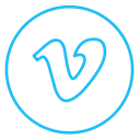 neon, video, line, movie, Social, Circles, Vimeo Black icon