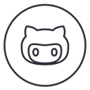 Github, Code, Circles, line, neon, Developers, Social Black icon