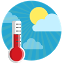 thermometer, temerature, Sunshine, Celcius, farenheit, weather, Clouds LightSeaGreen icon