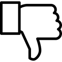 thumbs, Social, Bottom, Down, line-icon Black icon