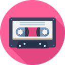 music, cassette, Multimedia, Audio HotPink icon
