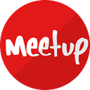 Meetup, meet, network, media, Social, Communication Crimson icon