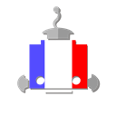 Fr, flag, bot, french, france, robot, telegram Black icon