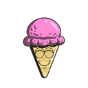 Ice, cone, Emoji, Cream, Cartoon Black icon