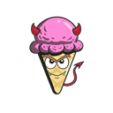 Cream, Ice, cone, Cartoon, Emoji Black icon