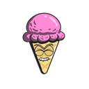cone, Ice, Emoji, Cartoon, Cream Black icon