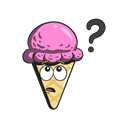 cone, Emoji, Ice, Cartoon, Cream Black icon