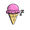 Emoji, Ice, Cream, cone, Cartoon Black icon