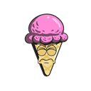 Ice, Cream, Emoji, cone, Cartoon Black icon