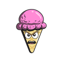 cone, Emoji, Cartoon, Cream, Ice Black icon