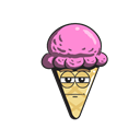 Cream, Ice, Emoji, Cartoon, cone Black icon
