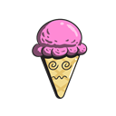 Cream, Emoji, Cartoon, cone, Ice Black icon