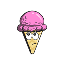 cone, Emoji, Ice, Cartoon, Cream Black icon