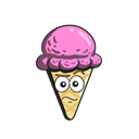 Ice, Emoji, Cartoon, Cream, cone Black icon