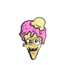 Emoji, Cream, Ice, Cartoon, cone Black icon