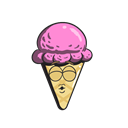 Ice, Cream, Cartoon, cone, Emoji Black icon