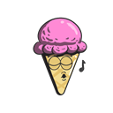 cone, Ice, Cartoon, Cream, Emoji Black icon