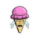 cone, Emoji, Cartoon, Ice, Cream Black icon