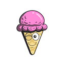 Cream, Cartoon, Ice, cone, Emoji Black icon