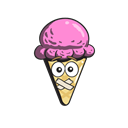 cone, Emoji, Ice, Cartoon, Cream Black icon