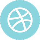 dribbble, media, online, Social SkyBlue icon