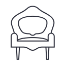 Chair, furniture, interior, Armchair, sofa Black icon