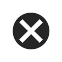 Exit, delete, Close, cross, warning, stop, cancel Black icon