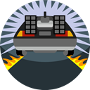 Back to the future, fire, Car, vehicle, Delorean, Fast DarkSlateGray icon