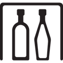 Refrigerator, snaks, kitchen, drink, minibar, beverage Black icon