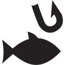 fish, Animal, Fishing, swimming, Hook Black icon