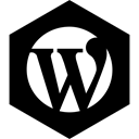 media, Wordpress, Hexagon, Social Black icon