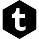 Tumblr, Social, media, Hexagon Black icon