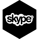 media, Skype, Hexagon, Social Black icon