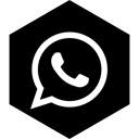 Social, Hexagon, media, Whatsapp Black icon