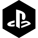 Social, Hexagon, media, Playstation Black icon