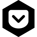 pocket, Social, media, Hexagon Black icon