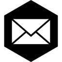 Social, mail, media, Hexagon Black icon