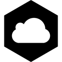 media, Social, Hexagon, Cloud Black icon