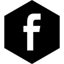 Social, media, Hexagon, Facebook Black icon