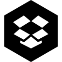 Social, dropbox, media, Hexagon Black icon