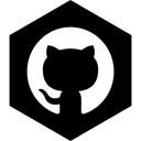 Github, Hexagon, media, Social Black icon