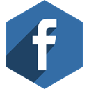Hexagon, Social, Shadow, Facebook, media SteelBlue icon