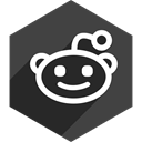 Reddit, Shadow, media, Hexagon, Social DarkSlateGray icon